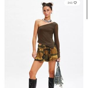 Jaded London Urban Outfitters Monster Camo Print Sweat Short XL